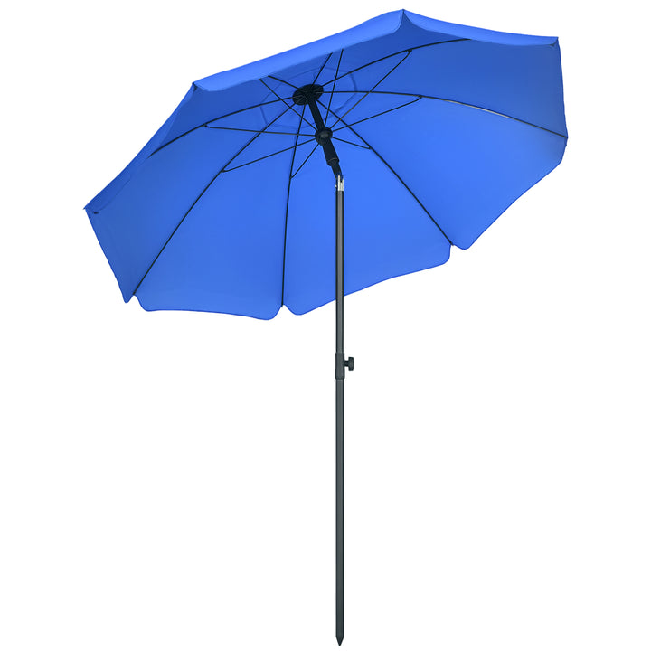 Strandparasol, parasol, med ventilationsåbninger, justerbar hældning, uv50+ ø1,80, blå