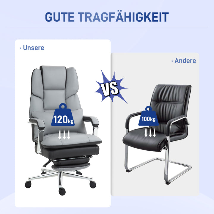 Kontorstol, ergonomisk, justerbar, 63x71x123-129cm, lysegrå/sort