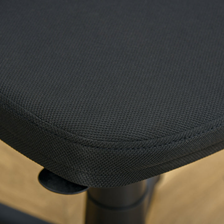 Kontorstol ergonomisk skrivebordsstol, højdejusterbar drejestol, pladsbesparende sort