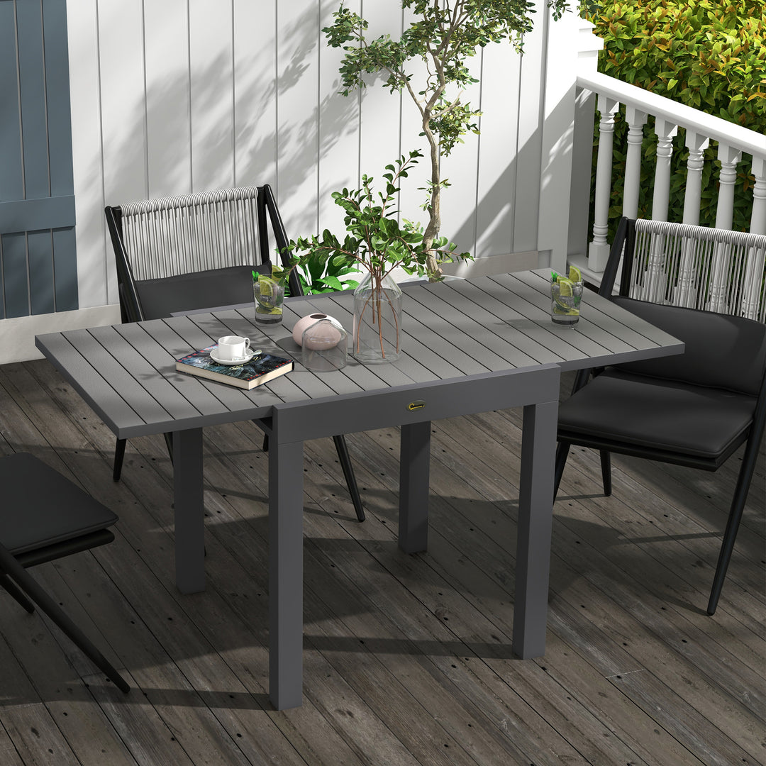 Udendørs havebord, vejrbestandigt, 162 x 80 x 75 cm, grå