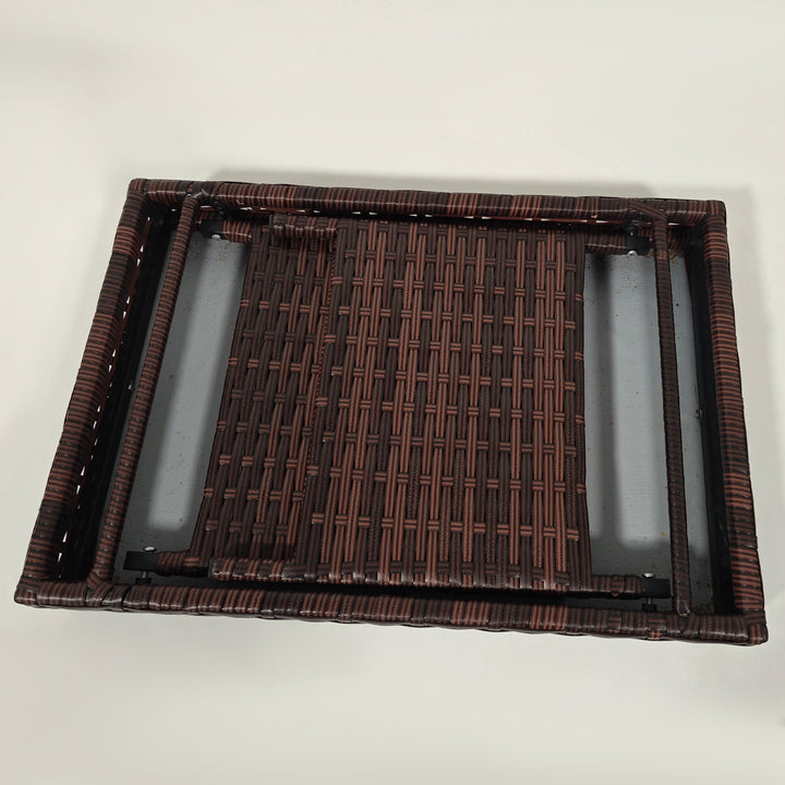 Havebord, udendørs sofabord, udendørs sidebord, PE-rattan, vejrbestandig, 60 cm x 41 cm x 41 cm, brun