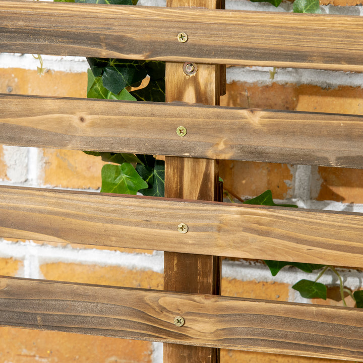 Højbed med espalier, 4 hjul, behandlet massivt træ, 65 cm x 31 cm x 147 cm, sort + brun