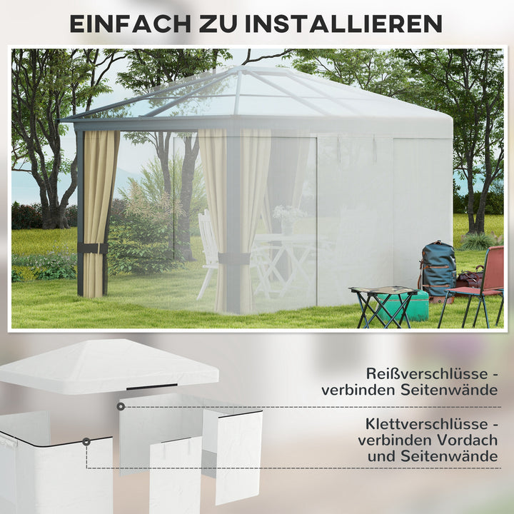 Pavillon udskiftningsbaldakin udskiftningsbaldakin vejrbestandig 360 x 300 x 270 cm hvid