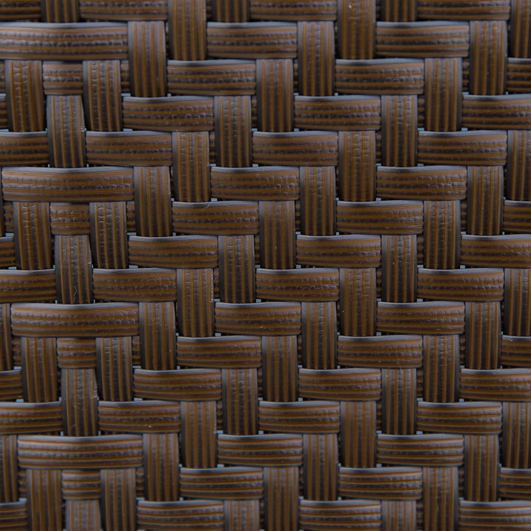 Polyrattan havestol, klapstol med 7-positioners justerbar ryglæn, vejrbestandig, foldbar balkonstol, campingstol, 120 kg lasteevne, havestole til haven, balkon, 58x71x111 cm, brun+sort