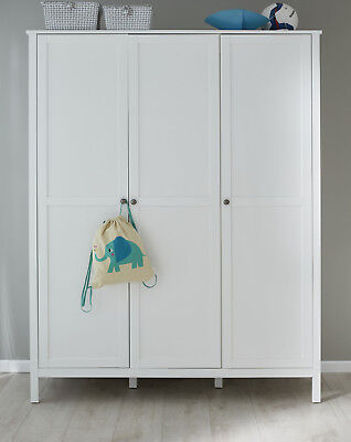Rummeligt skab / garderobeskab til børneværelset, 141x192x51 cm, hvid