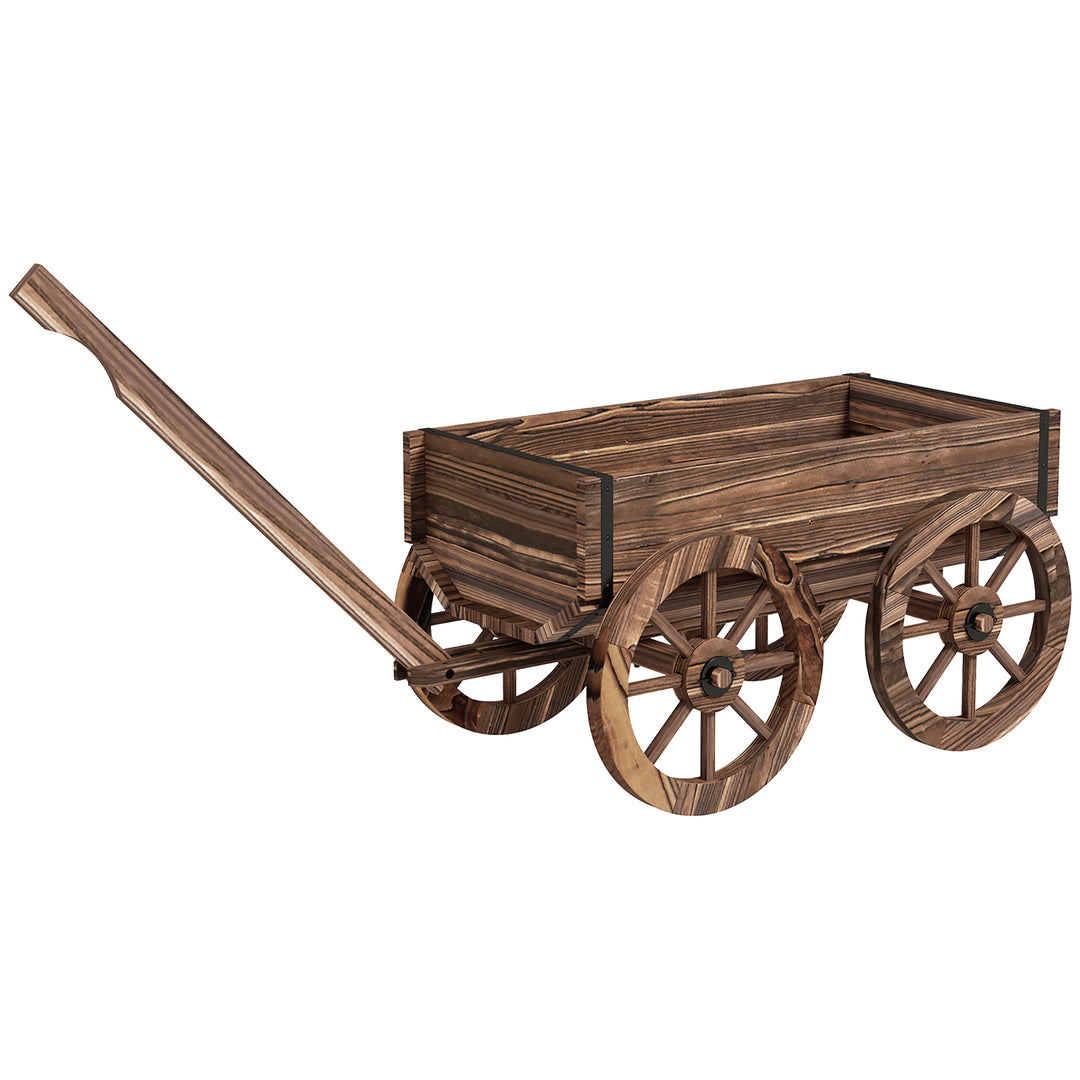 Højbed til træplanter, vejrbestandigt, trillebør, 120 x 41 x 50 cm, brun