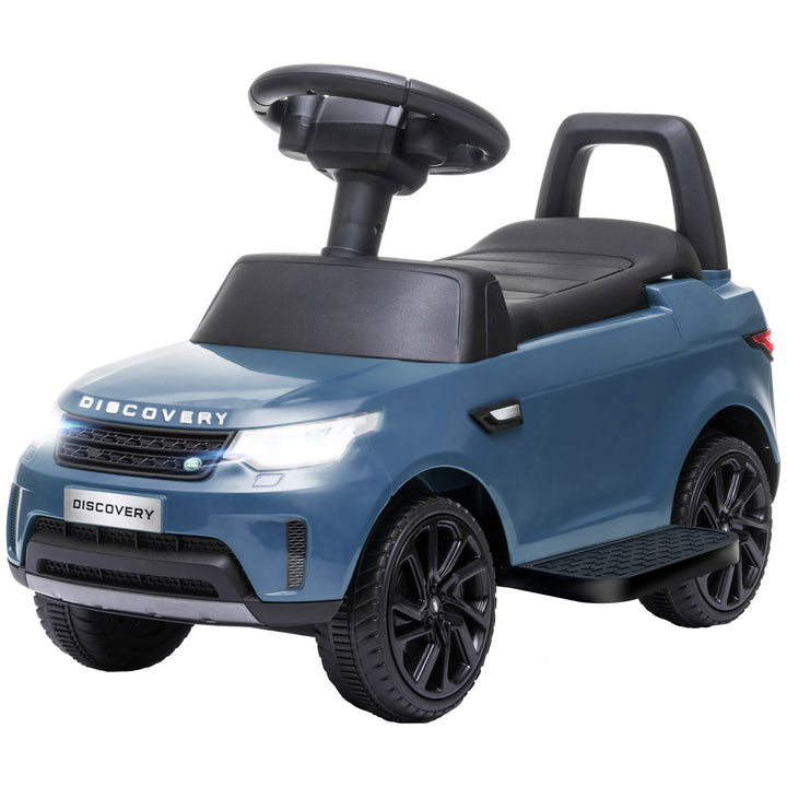 Elektrisk børnebil 6v, land rover, køre-/skubbetilstand, forlygter, musik, lyseblå