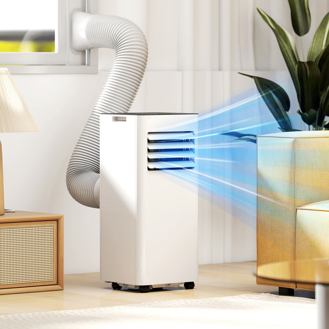 3-i-1 klimaanlæg, ventilator med LED-display, vaskbart filter, timer, hvid