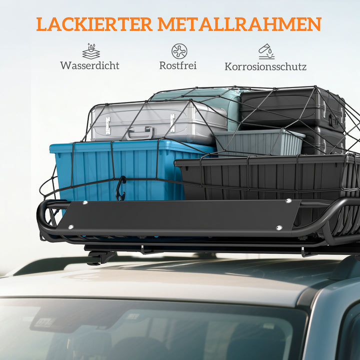 Universal tagbøjle/kurv med forrude, op til 68 kg, 116 x 92 x 11,5 cm til SUV'er og lastbiler, sort