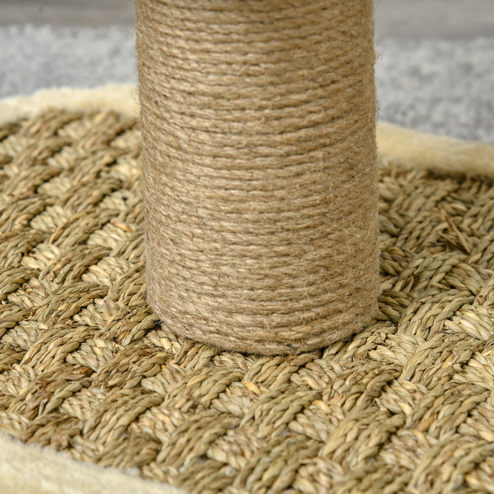 Kradsetræ til katte lille kradsetræ til en enkelt kat kattelegetøj klatretræ jute khaki+lysebrun 40 x 30 x 56 cm