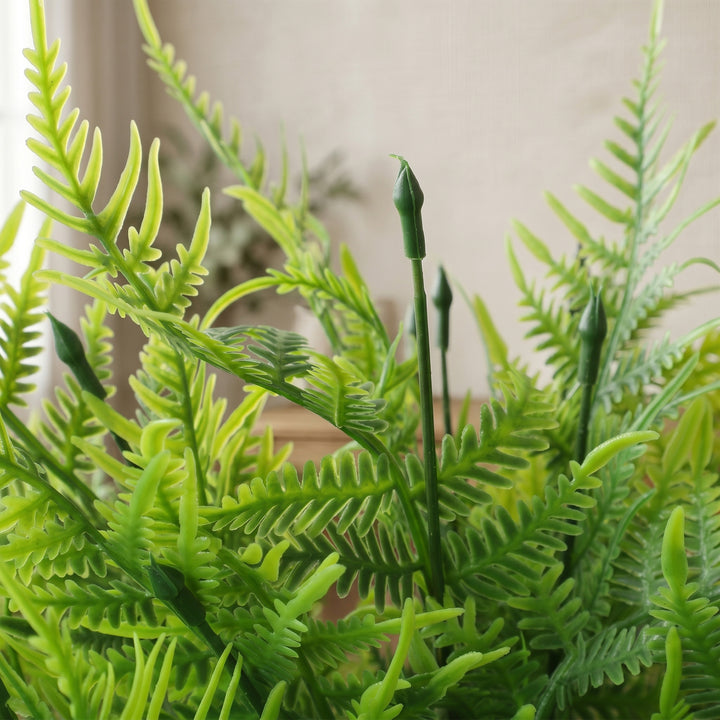 Kunstige Bostonbregnebuske, UV-bestandige, kunstige planter med pæle, sæt med 2, 60 cm til have, veranda