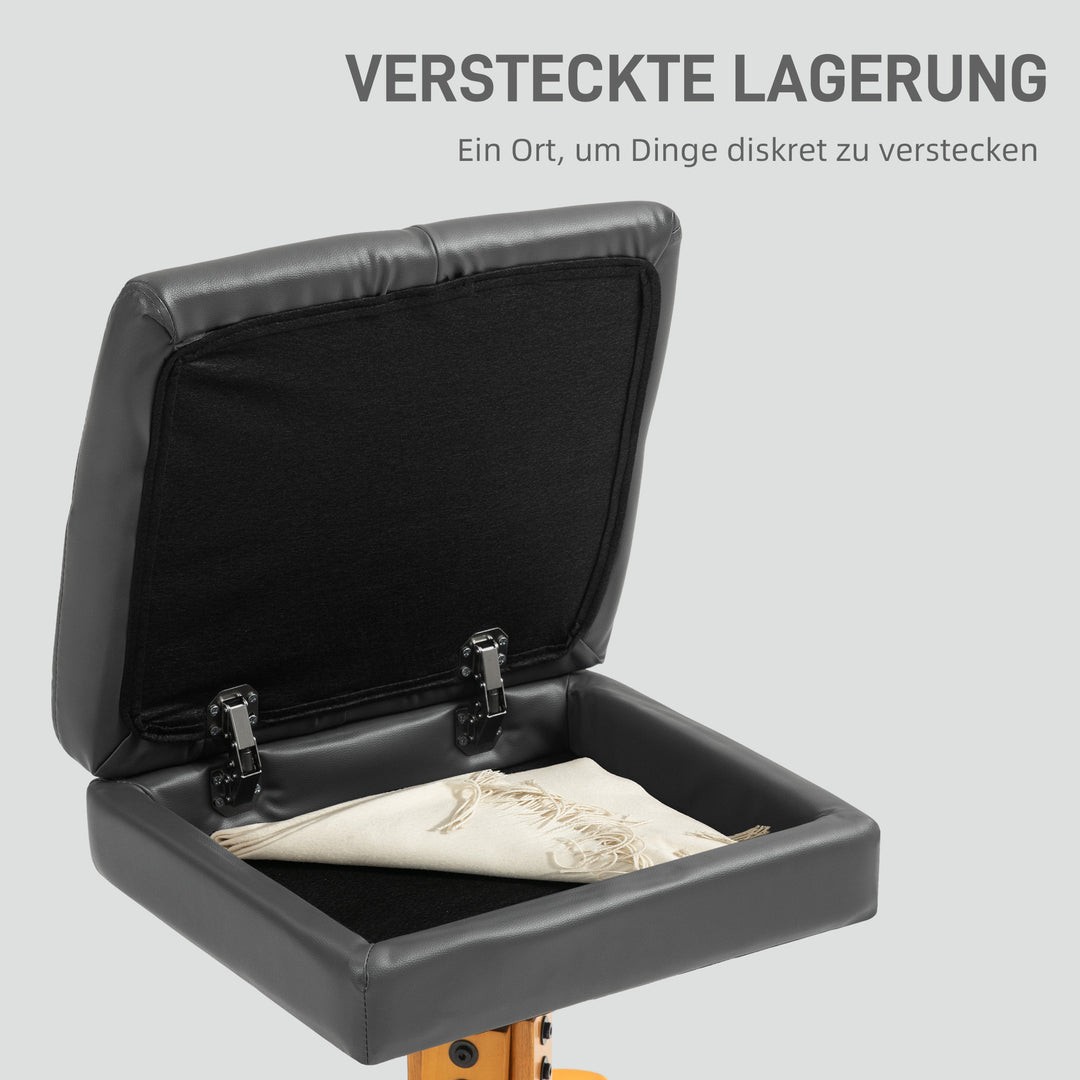 /Massagestol med fodstøtte, justerbar ryglæn, usb-opladeport, læderlook, op til 150 kg, mørkegrå