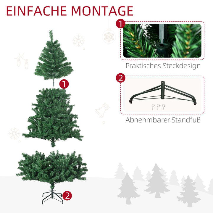 Juletræ 1,8 m kunstig gran juletræ 1000 grene metalfod pvc grøn ø120 x 180h cm