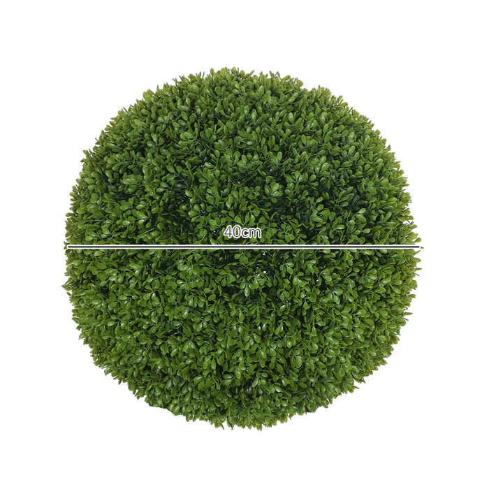 Sæt med 2 buksbomkugler, kunstige planter, stueplanter med UV-beskyttelse, dekorative planter, til indendørs og udendørs brug, grøn