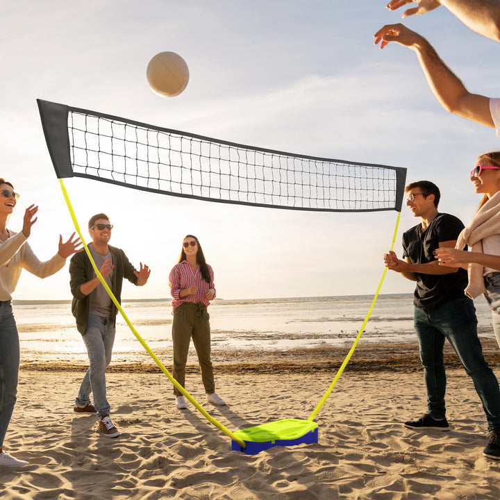 2 i 1 badmintonnet 4m med stativ, justerbart volleyballnet