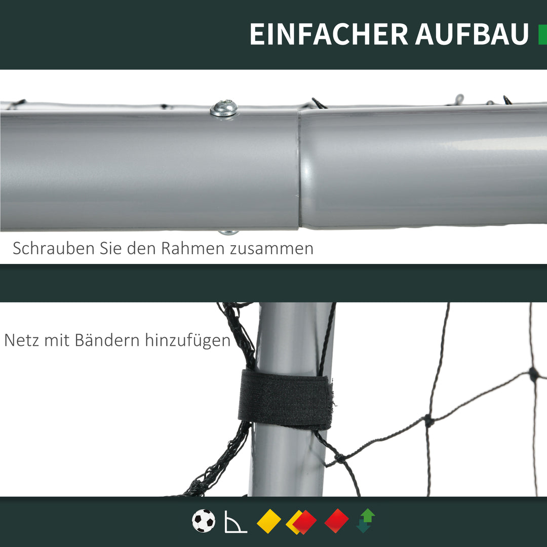 Fodboldmål, vejrbestandigt, robust net, stabil metalramme, nem montering, 300 x 200 x 120 cm