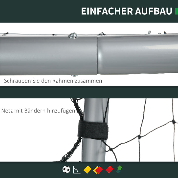 Fodboldmål, vejrbestandigt, robust net, stabil metalramme, nem montering, 300 x 200 x 120 cm