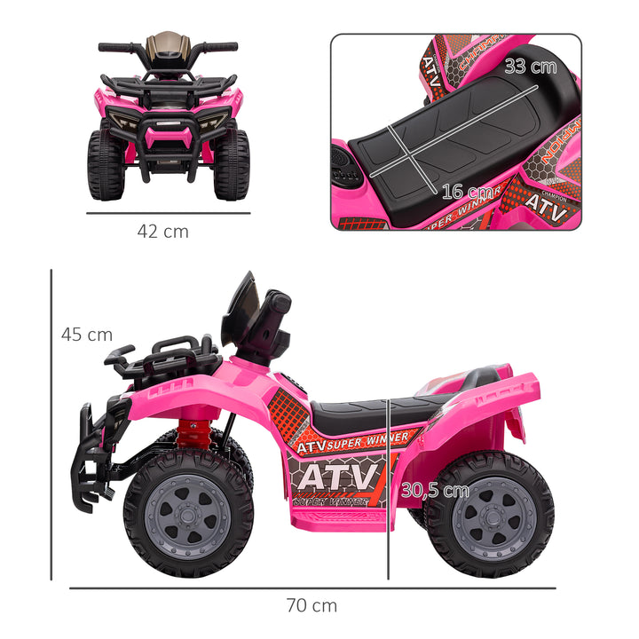 Børne elektrisk quad 6V med fremadgående funktion, musik, elektrisk quad til børn 1,5-3 år, lyserød