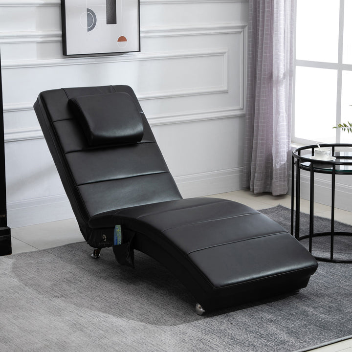 Afslappende lænestol med massagefunktion ergonomisk høj ryglæn med massagefunktion og hynde med zero-g design lænestol kunstlæder metalskum sort 58 x 163 x 87 cm