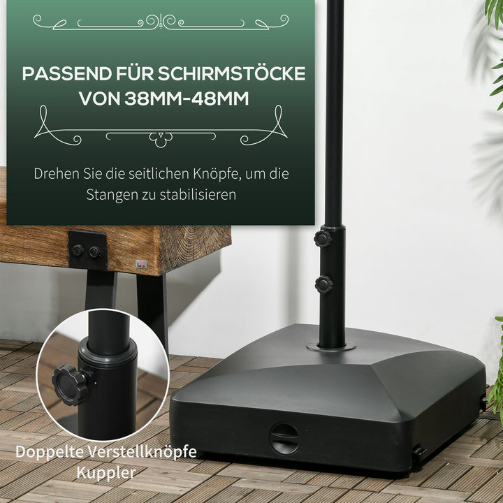 Parasolstativ, parasolfod, parasolholder, 54,5 x 54,5 x 46,5 cm, sort