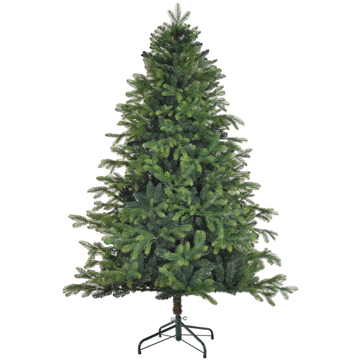 Kunstigt juletræ, realistisk udseende, flammehæmmende, robust metalfod, 183 cm, grøn