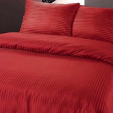 Satin Point sengesæt, rød 200 x 220