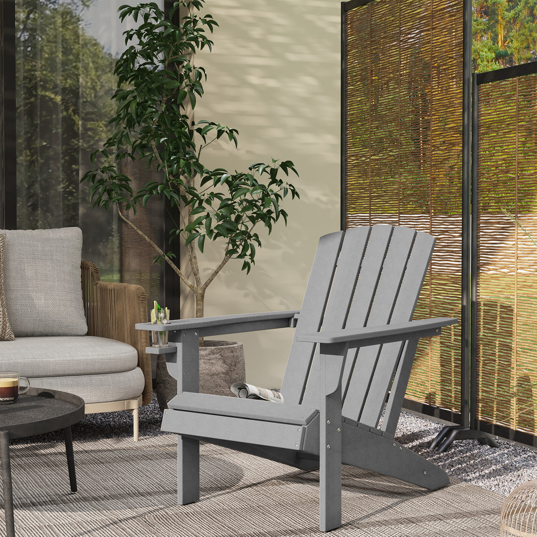 Havestol, ergonomisk design, vejrbestandig, HDPE, grå, 75 x 87 x 90 cm
