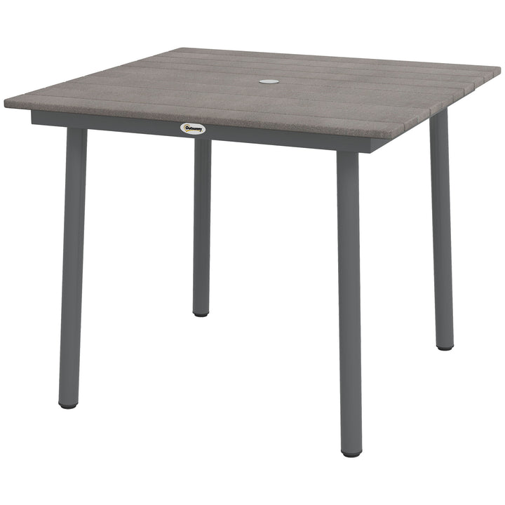 Havebord udendørs spisebord loungebord, vejrbestandig, moderne design, 90 x 90 x 75 cm, mørkegrå