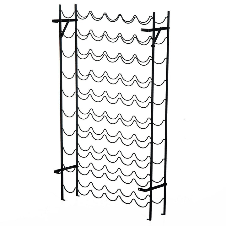 Vinreol vinstativ flaskereol 60 flasker vægmonteret metal sort