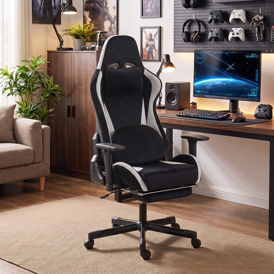 Gamingstol Ergonomisk gamingstol med æltemassage og varme