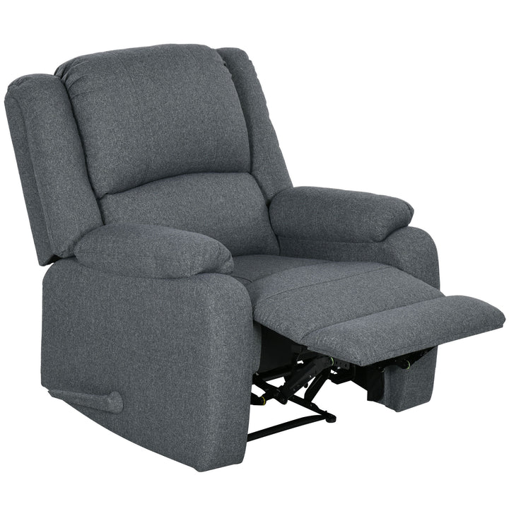 Lænestol med hældningsfunktion og fodstøtte, justerbar, op til 150 kg, stålstel, 90 x 96 x 98 cm, grå