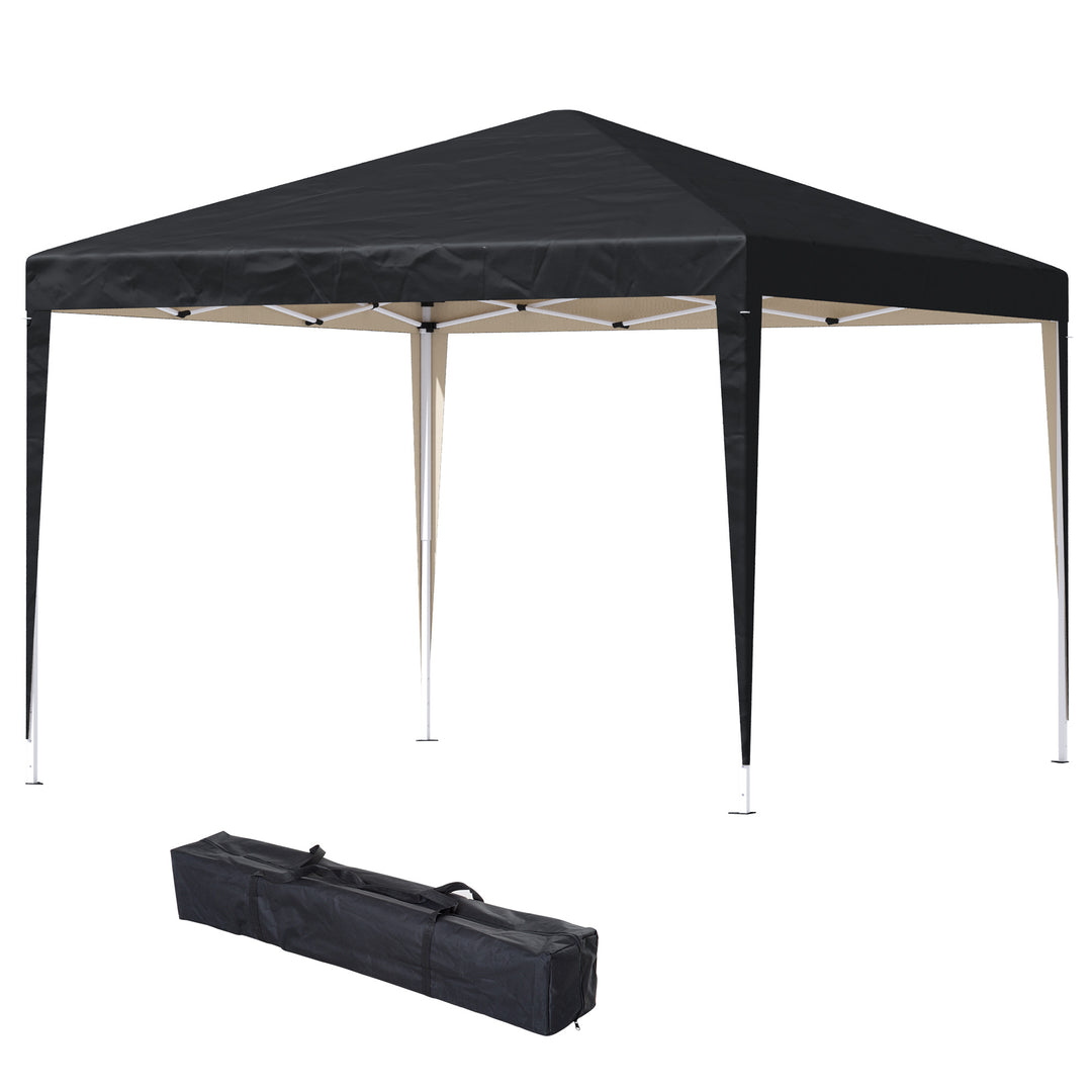 Pavillon, 2,95 x 2,95 m Pop-up foldbar pavillon, havepavillon, festtelt, UV-beskyttelse, stål + oxfordstof, sort
