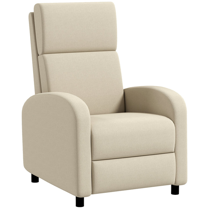 Lænestol tv-stol, udklappelig fodstøtte, vippes op til 160°, 64 x 86 x 102 cm, cremefarvet