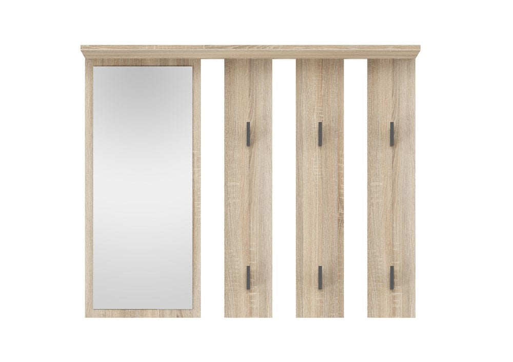 Knagerække med hylde og spejl