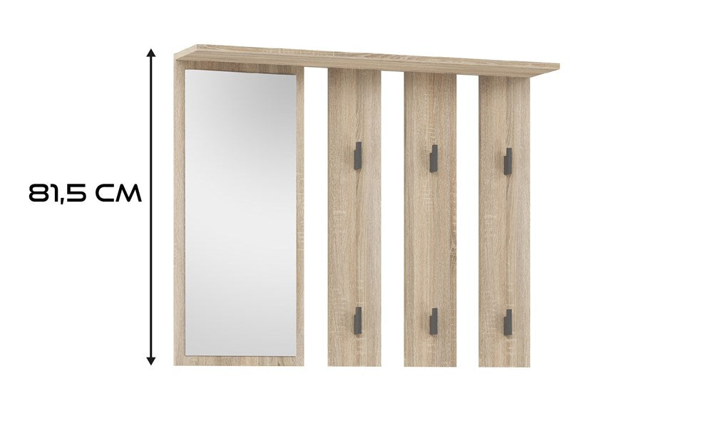 Knagerække med hylde og spejl