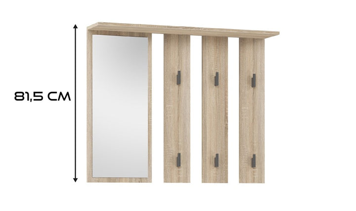 Knagerække med hylde og spejl