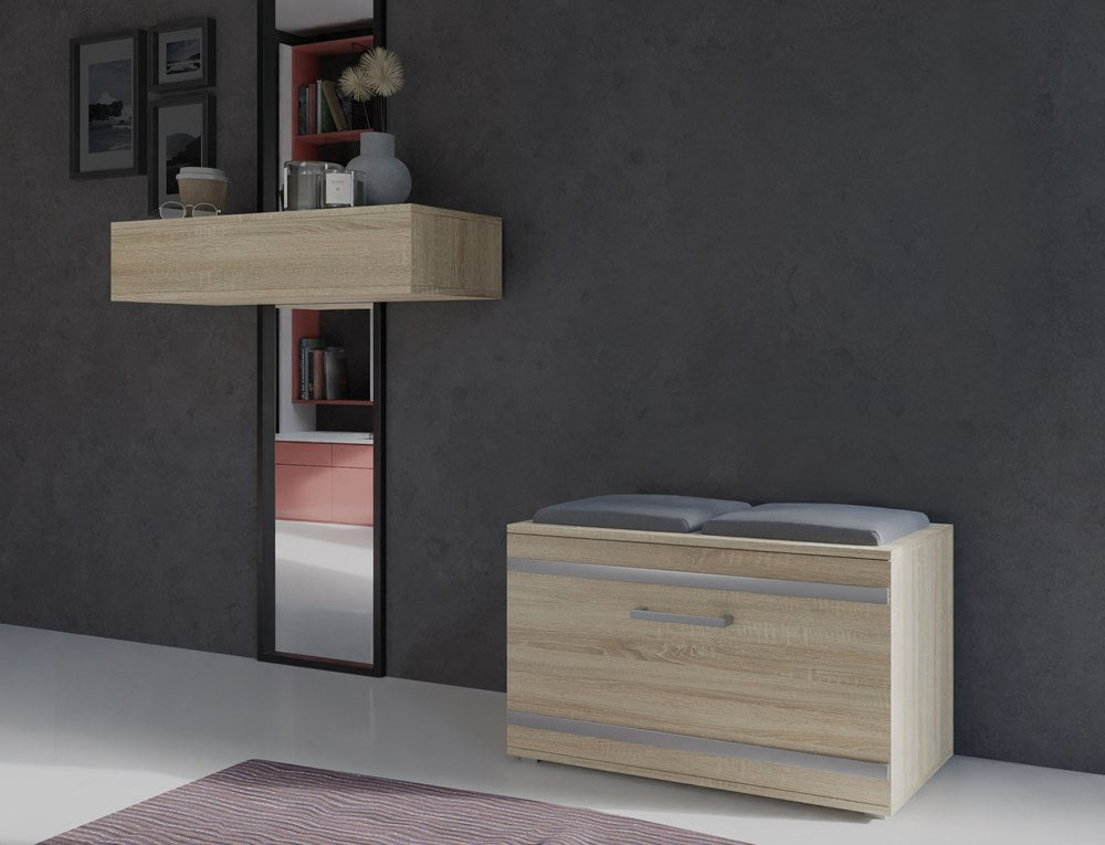 Skobænk med siddeplads, Dybde: 35 cm Bredde: 85 cm Højde: 45 cm