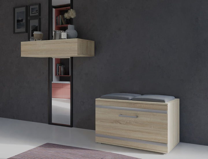 Skobænk med siddeplads, Dybde: 35 cm Bredde: 85 cm Højde: 45 cm