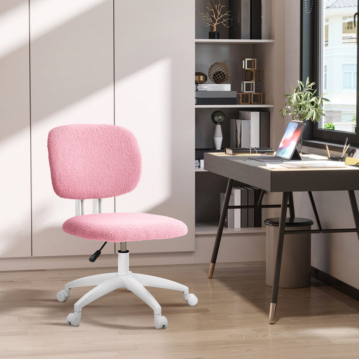 Kontorstol, computerstol, drejelig, højdejusterbar, 48 cm x 53 cm x 80-90 cm, pink