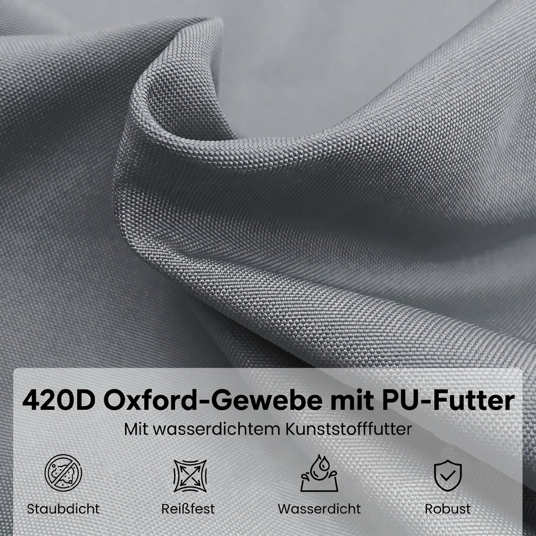 Paraplyovertræk til haveparasol, vejrbestandigt, lynlås, Oxford polyester, 178 cm, grå