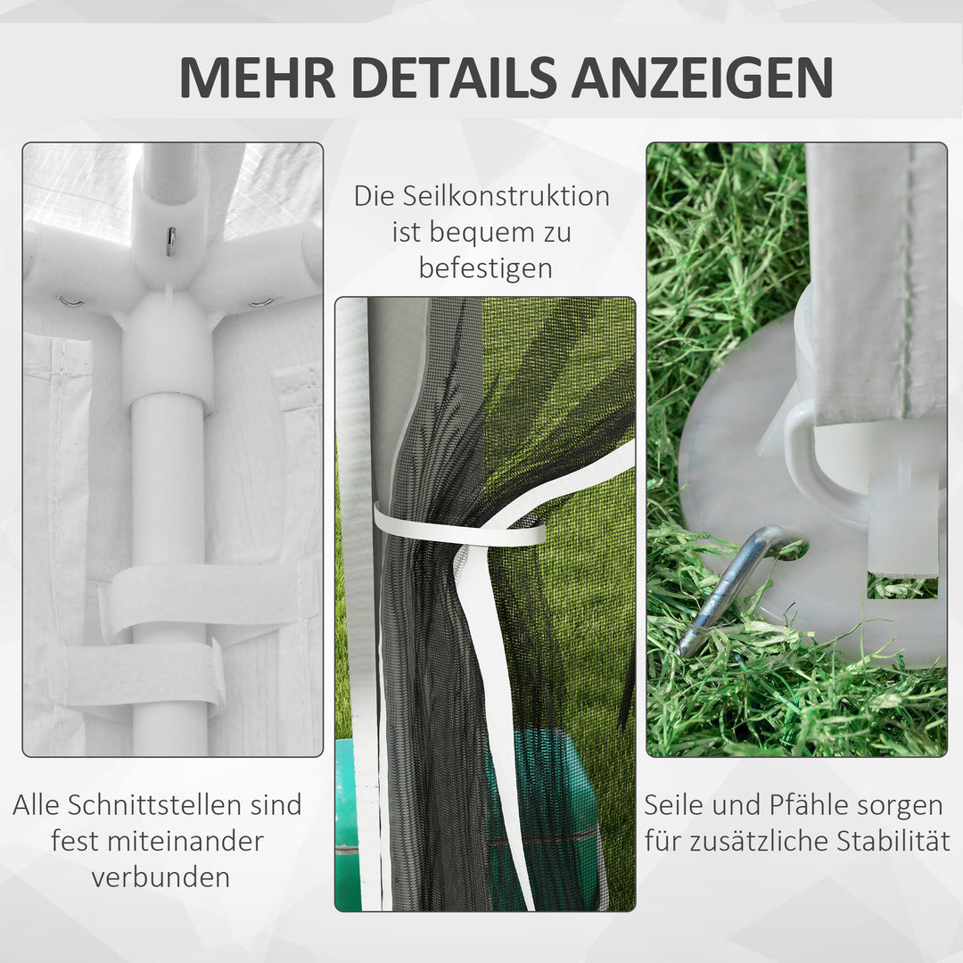 Pavilion havetelt 3 x 3 m, vejrbestandigt, foldbart, 395 cm x 295 cm x 255 cm, hvidt