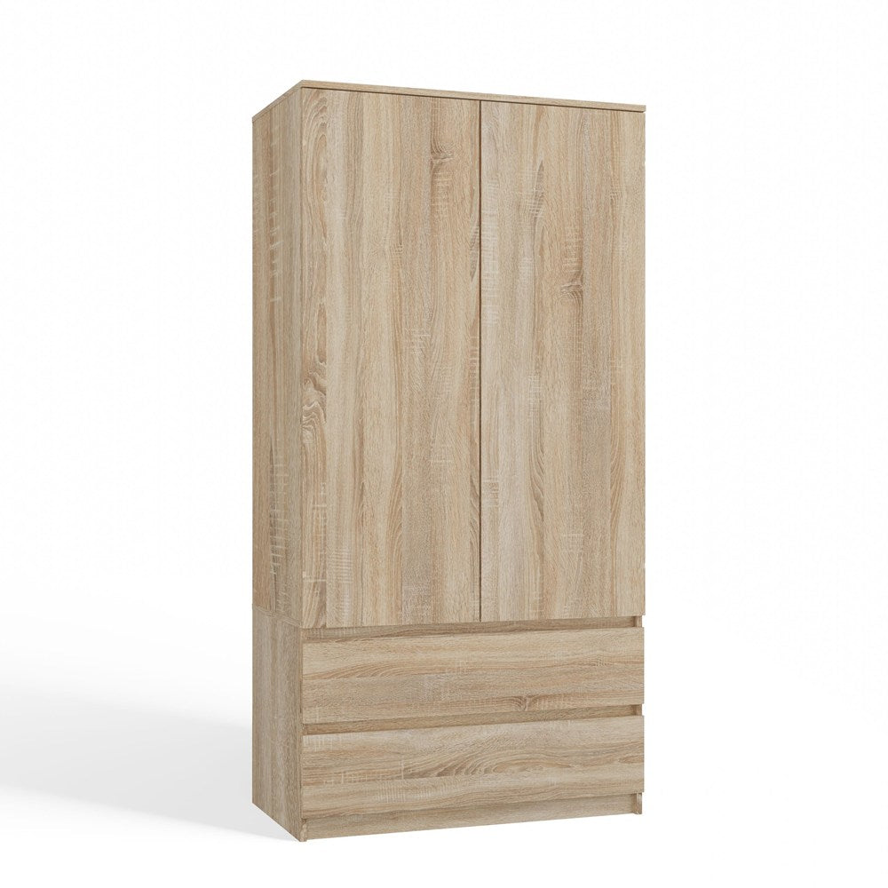 Klædeskab til soveværelse, Dybde: 50 cm Højde: 180 cm Bredde: 90 cm, naturfarvet