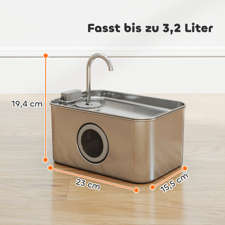 Kattefontæne 3,2l drikkefontæne til katte med stille pumpe og aktivt kulfilter