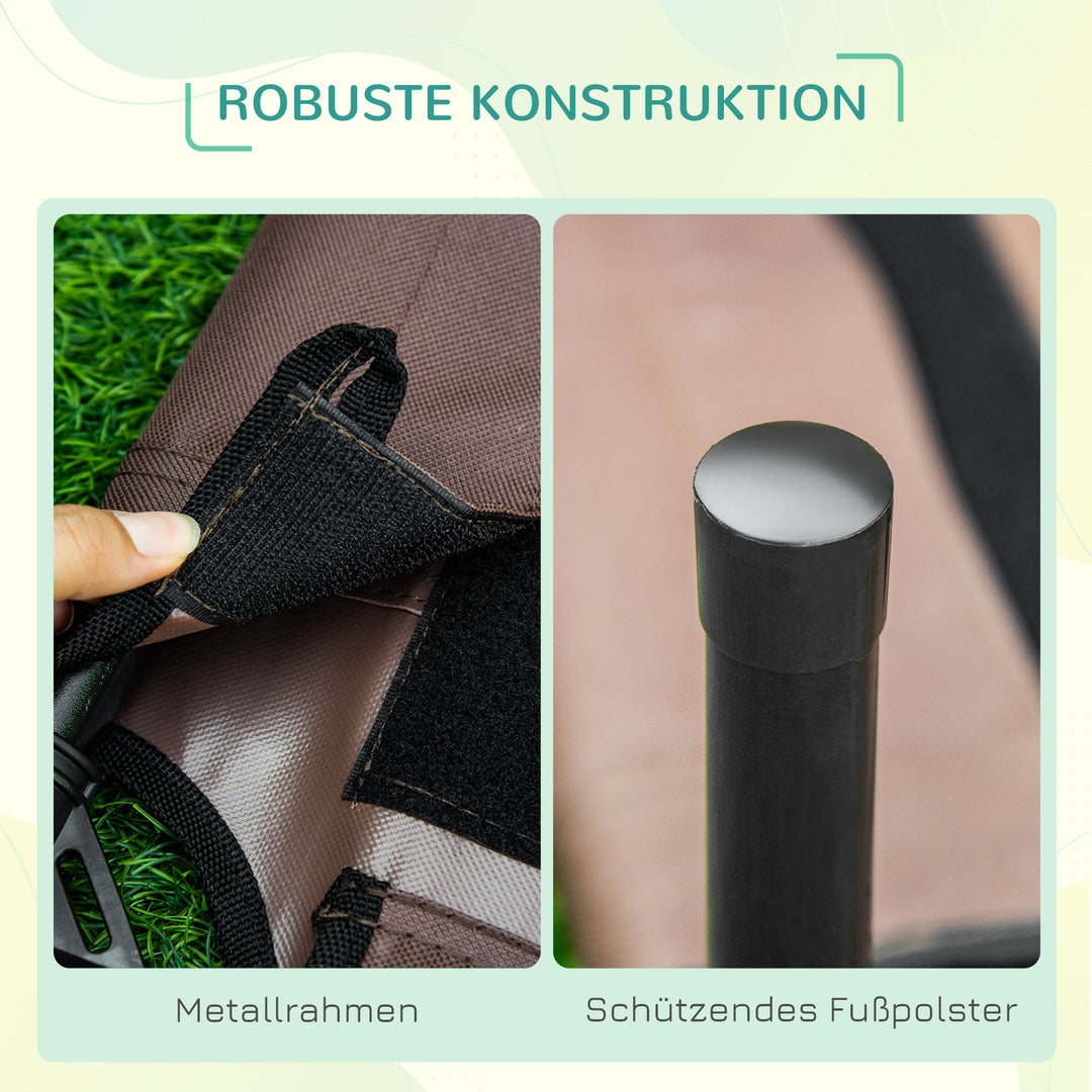 Forhøjet hundeseng med baldakin, kæledyrsseng, udendørs hundeliggestol med tag, åndbar, taffetastof til camping, kaffe, 76 x 61 x 73 cm