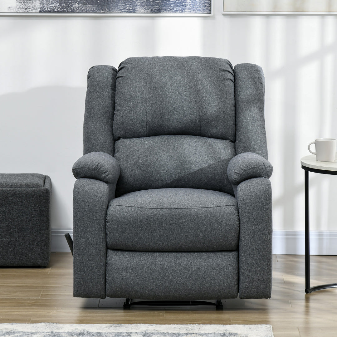 Lænestol med hældningsfunktion og fodstøtte, justerbar, op til 150 kg, stålstel, 90 x 96 x 98 cm, grå
