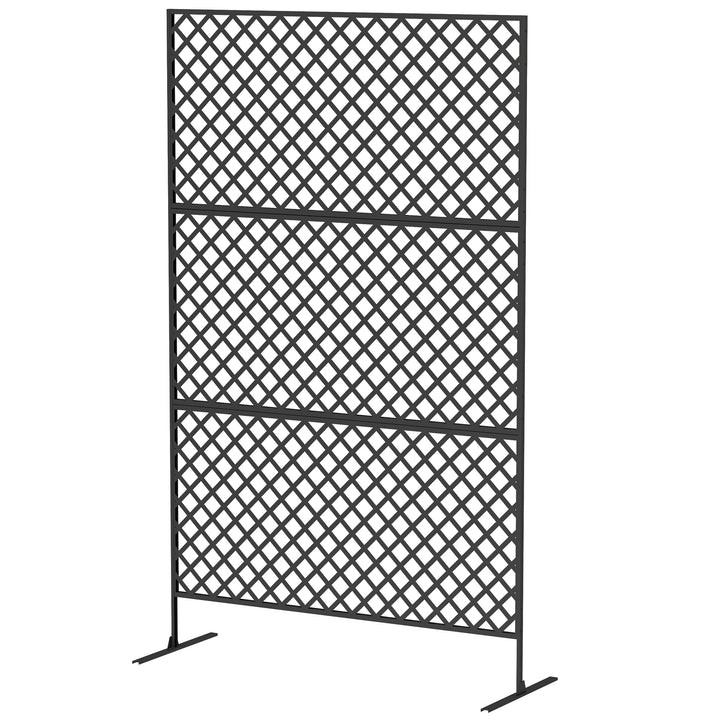 Udendørs rumdeler, metalskærm til terrasse, veranda, have, fritstående espalier, stål, sort