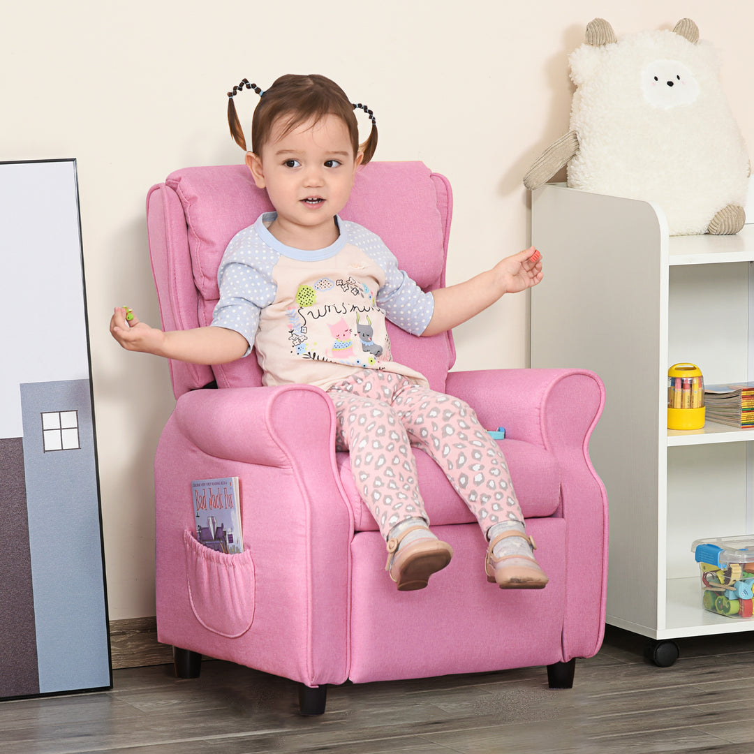 Børnesofa børnesofa børnestol lænestol justerbar med fodstøtte til 3-5 år drenge og piger pink 58 x 53 x 70 cm