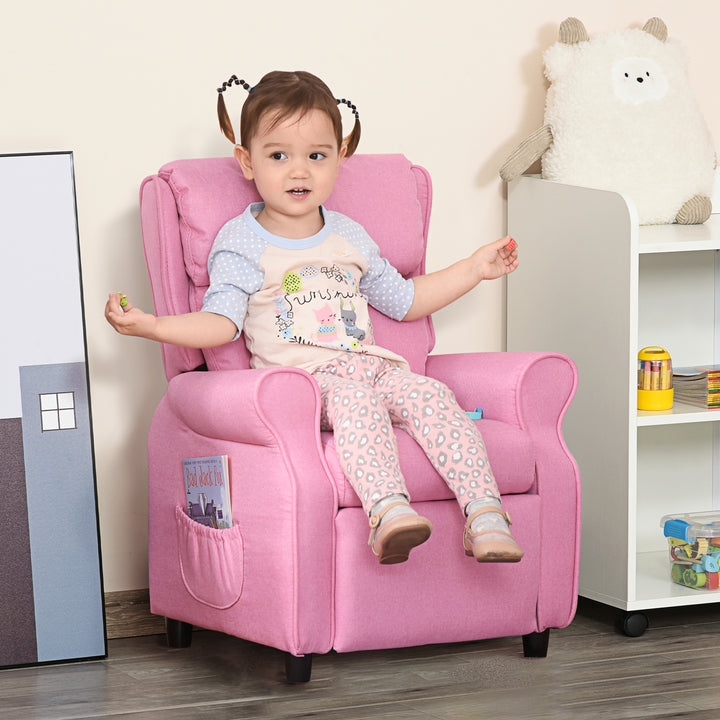 Børnesofa børnesofa børnestol lænestol justerbar med fodstøtte til 3-5 år drenge og piger pink 58 x 53 x 70 cm