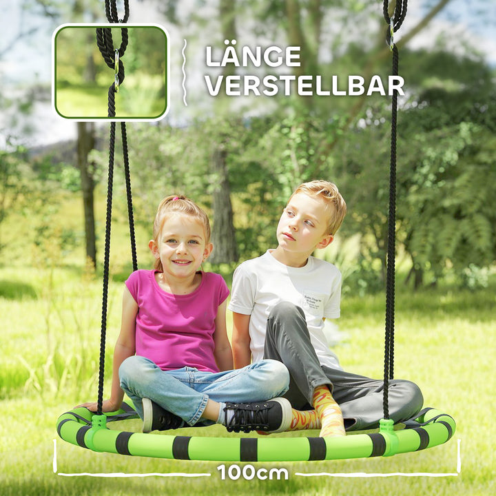 Børnegynge, 150 kg lasteevne, 100 x 180 cm, metal, skum, sort
