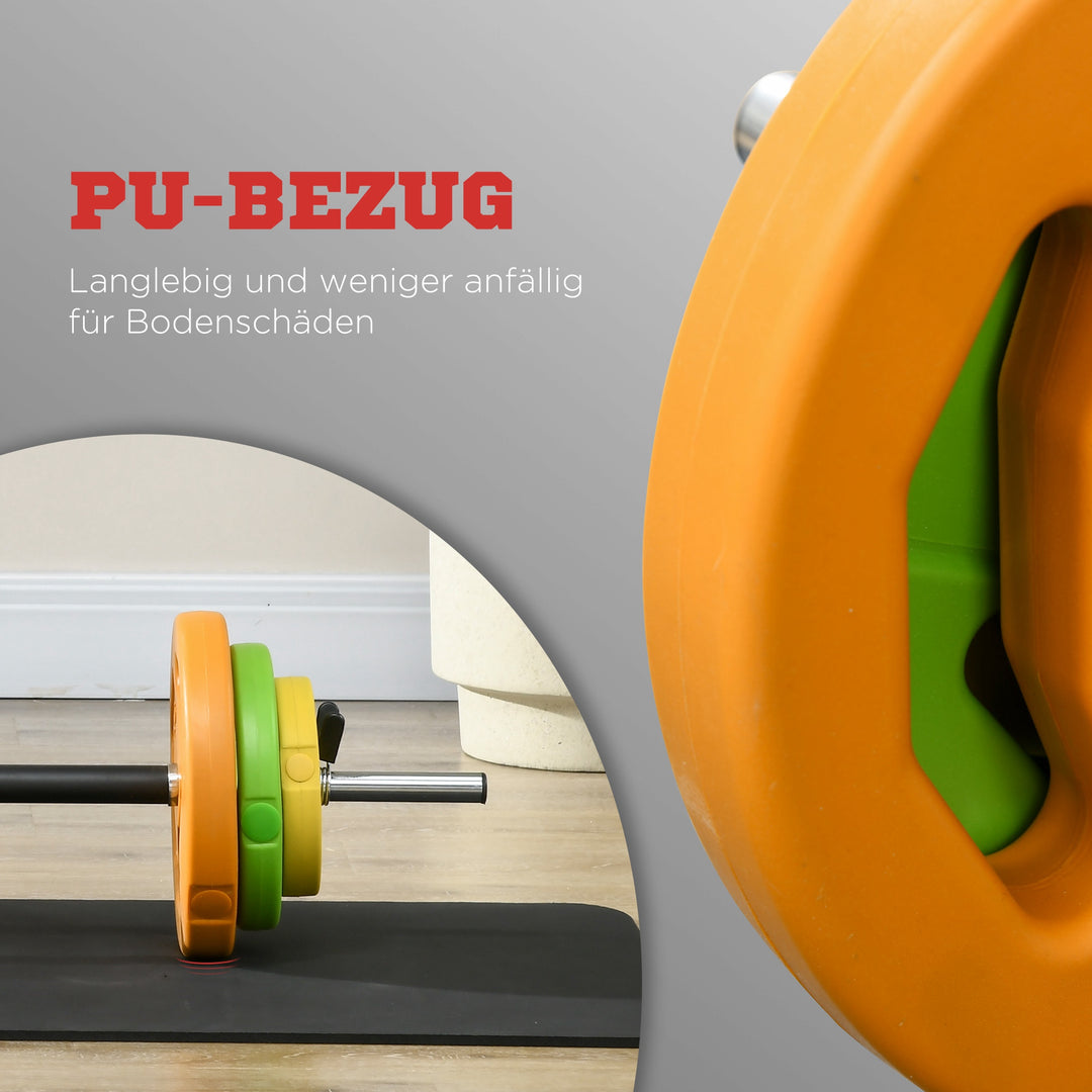 Håndvægtsæt 20 kg håndvægtsæt af støbejern håndvægte med forbindelsesrør skridsikkert håndtag flerfarvet